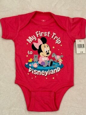 NWT Disney Pink Minnie "My First Trip to Disneyland" One-Piece onesies
